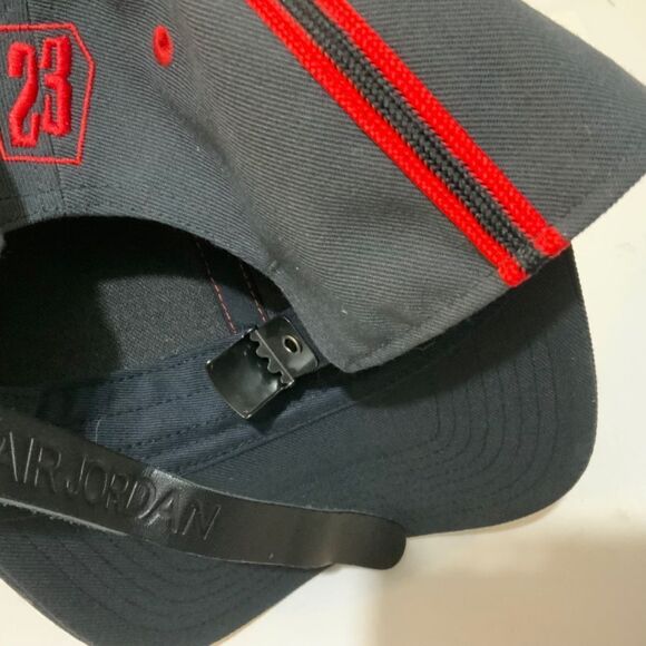 Nike Awake Air Jordan Mens Adjustable Red and Black Leather Bill Hat - Picture 8 of 13